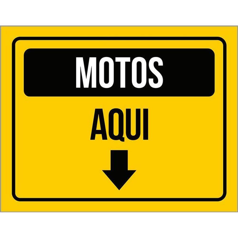 Placa Sinalização Estacionamento Motos Aqui 36X46