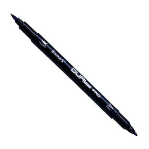 Marcador Ponta Dupla Dual Brush Azul 555 Pro Bismark