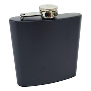 Cantil Inox Preto 180Ml 6 Oz Bebida Whisky Rum