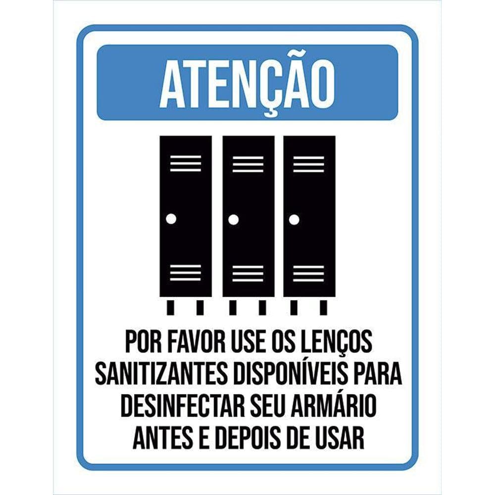 Placa Distanciamento Social Use Lenço Armário 36X46