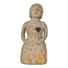 Estatueta Mulher Coração Artesanato Barro Brasileiro 52Cm