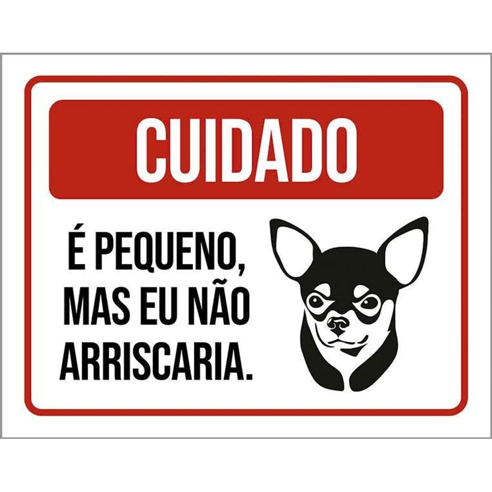 Placa De Sinalização - Cuidado Com Cão Pequeno 36X46