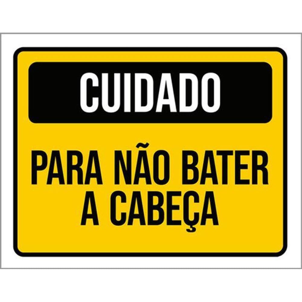 Kit 3 Placas Cuidado Para Não Bater Cabeça