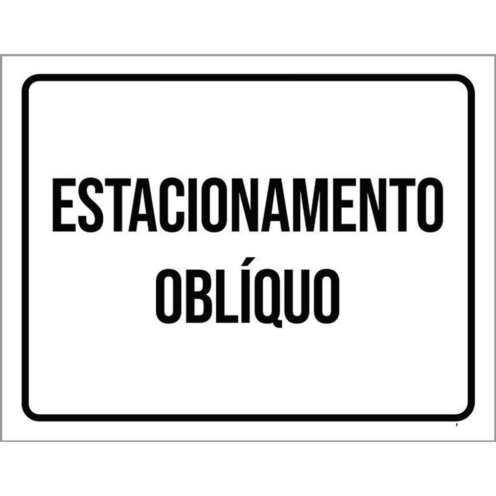 Placa Sinalização - Estacionamento Oblíquo 36X46