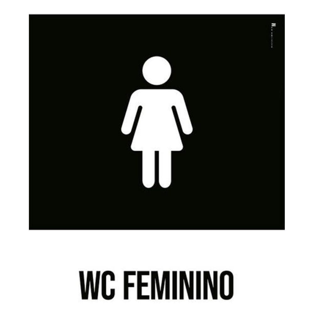 Kit 3 Placas Desenho - Wc Feminino