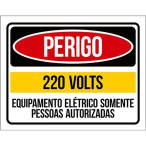 Kit 3 Placas Perigo 220 Volts Somente Pessoas Autorizadas