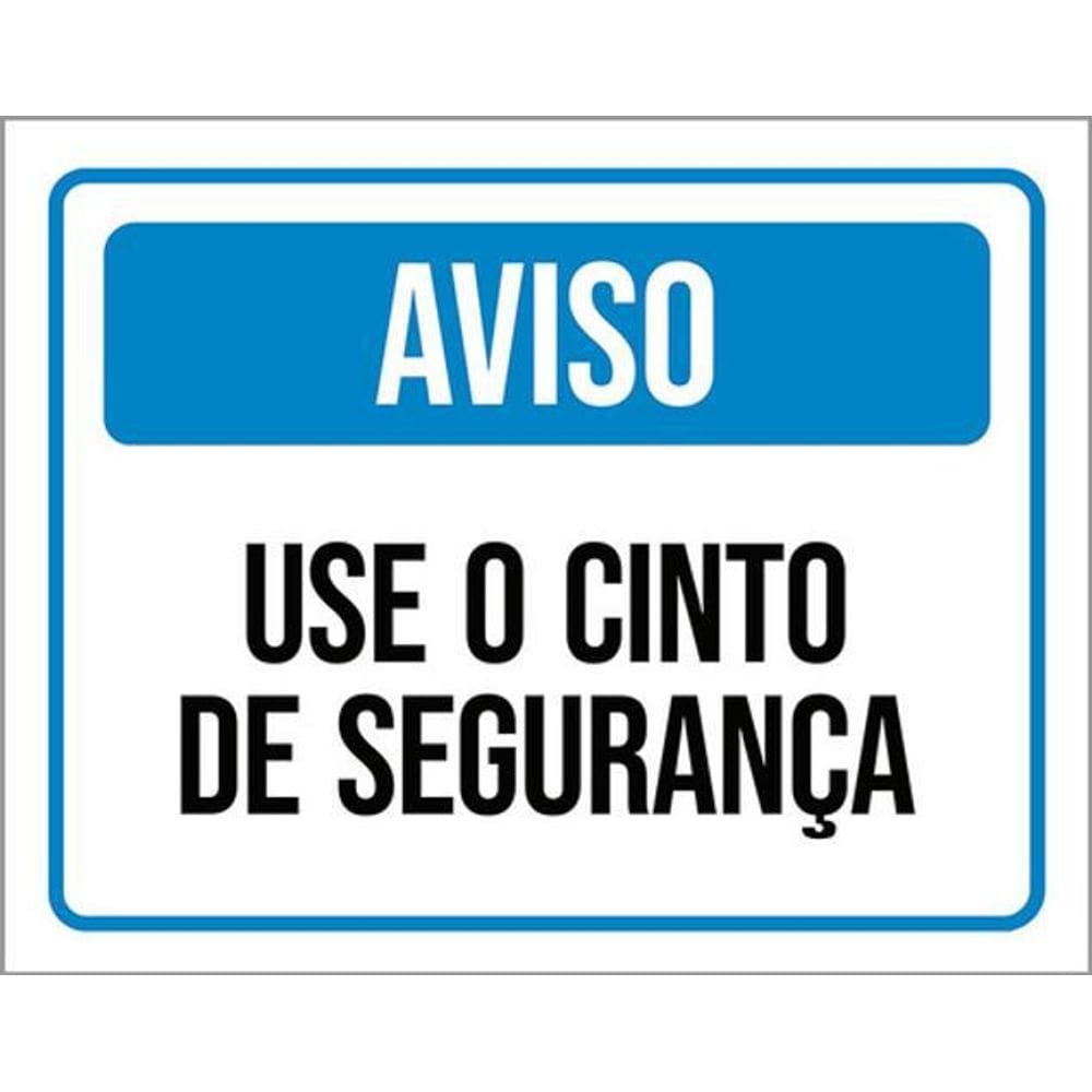 Kit 3 Placas Aviso Uso Cinto De Segurança