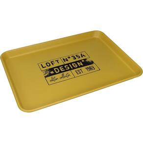 BANDEJA DECORATIVA PARA SERVIR HOME&CO METAL 3x51x36cm AMARELO