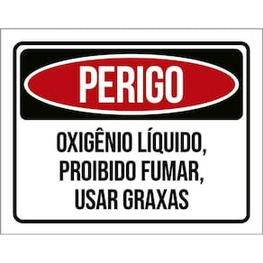 Kit 3 Placas Perigo Oxigênio Líquido Proibido Fumar