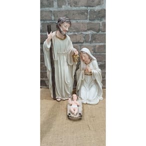 Presépio Sagrada Familia Marfim De Resina 45Cm 3Peças