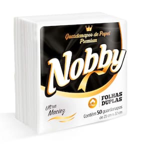 Guardanapo Folha Dupla 21x22 com 50 Unidades Nobby