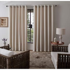 Cortina 100% Blackout 4,00cm X2,50 Cm Vitalle Plano Bege