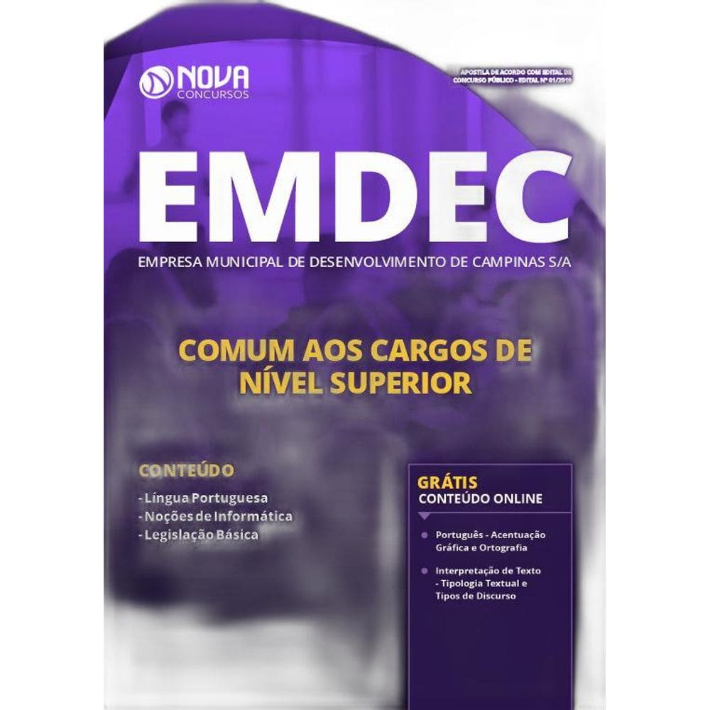 Apostila Emdec Sp - Comum Aos Cargos De Nível Superior