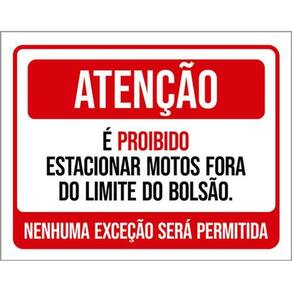 Kit 3 Placas Proibido Estacionar Motos Fora Do Bolsão