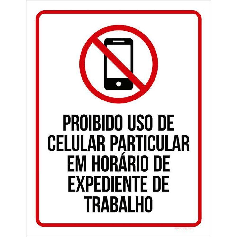 Placa Sinalização Proibido O Uso De Celular 36X46