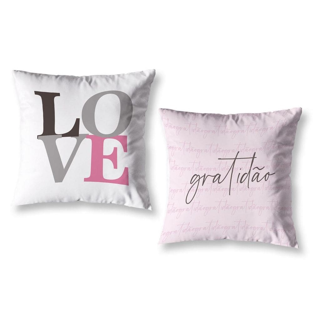 Kit 2 Capas De Almofada 40Cm X 40Cm Estampadas Chevron Rosa