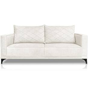 Sofa Nori 3 Lugares Pes De Ferro 220cm Linho Boucle 3300 Ezz
