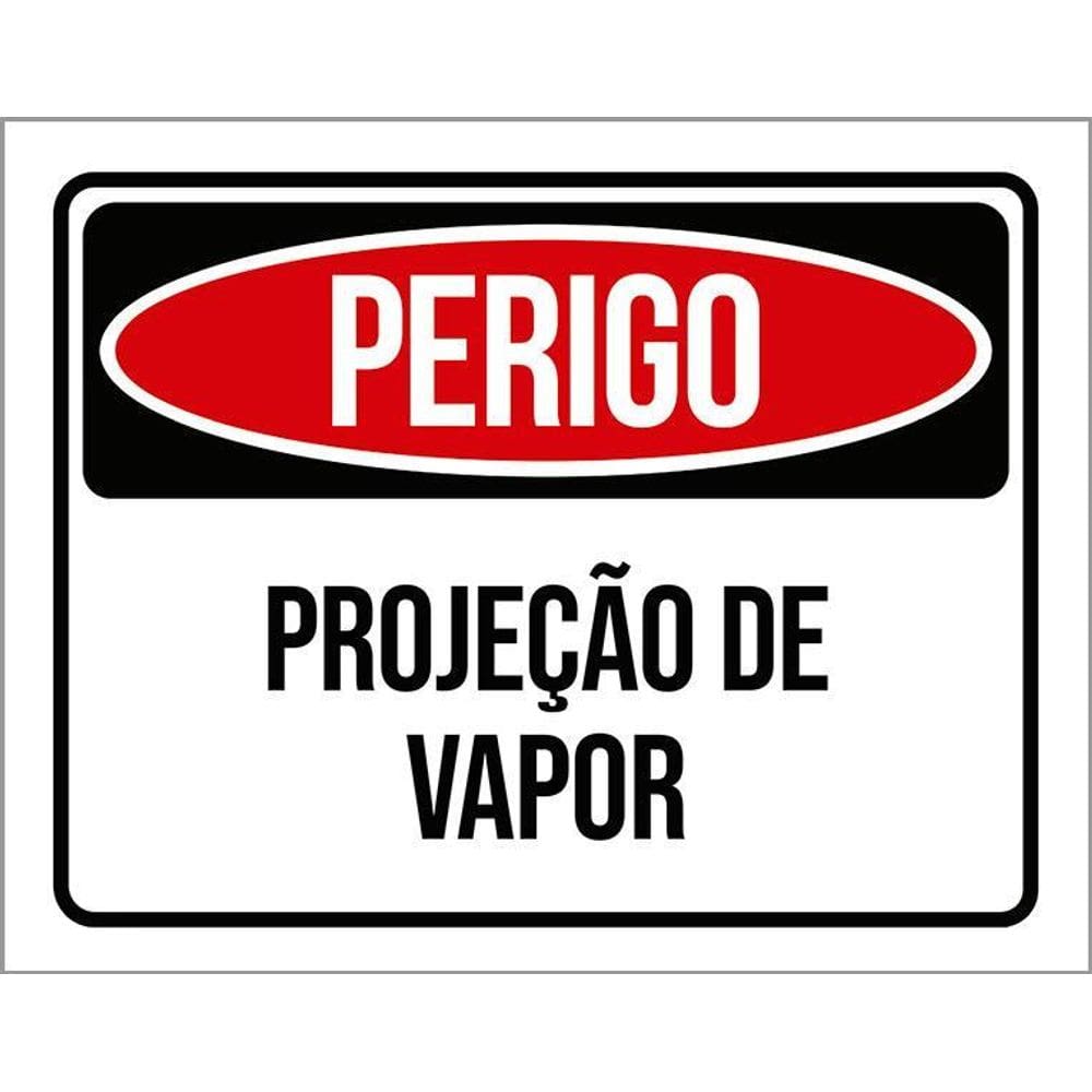 Kit 3 Placas Perigo Projeção De Vapor