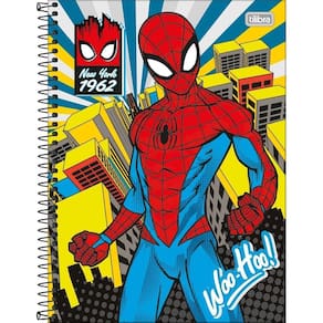 Caderno Homem Aranha Capa Dura Espiral 80F 1 Matéria Escolar