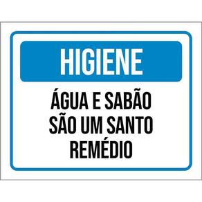 Placa Higiene Água E Sabão São Um Santo Remédio 36X46