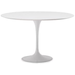 Mesa De Jantar Tulipa Saarinen Redonda 90 Cm Tampo Laqueado Cores Branco