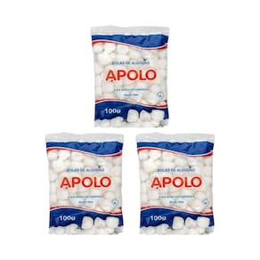 Algodao Apolo 100G Bolas Brancas - Kit Com 3Un