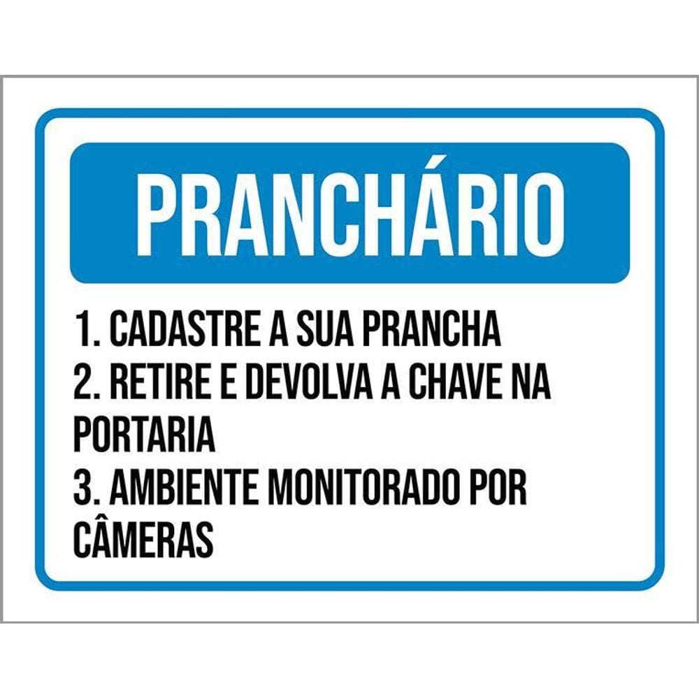 Placa Sinalização - Pranchário Cadastre Prancha 36X46