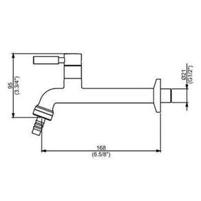 Torneira Jardim De Parede Longa Perflex Slim 1130 C36