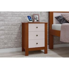 Mesa Cabeceira Casal Maggiore Com 3 Gavetas Frassino Off White Lopas