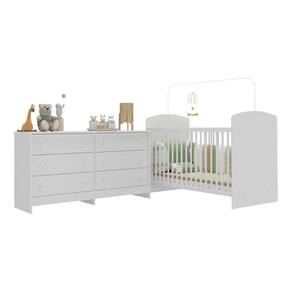Berço Para Colchão 130 X 60cm Com Cômoda Ana Lívia Multimóveis Branco