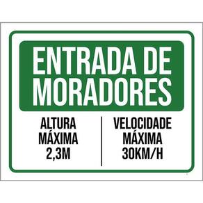 Placa De Sinalização - Condomínio Entrada Moradores 36X46