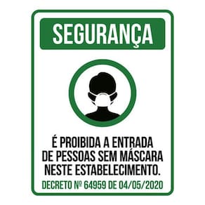 Kit 3 Placas Proibida Entrada Sem Máscara Estabelecimento