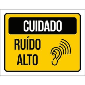 Kit 3 Placas Cuidado Ruído Alto