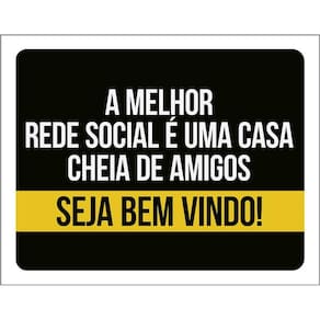 Kit 3 Placas Decorativa A Melhor Rede Social Seja Bem Vindo