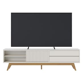 Rack Bancada Veneza Off White Matte Para Tv Até 75” - Colibri Off White Matte