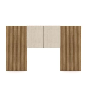 Cabeceira Painel Solteiro Ripado Nature E Linho Bege Sevilha 203 Cm - Pallazio