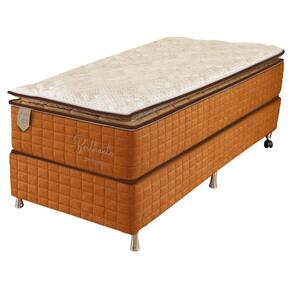 Cama Box Solteiro (Box + Colchão) 78X188X71 Brilhante Prorelax Molas Ensacadas Pillow Top - Terracota