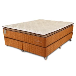 Cama Box King Size (Box + Colchão) 193X203X71 Brilhante Prorelax Molas Ensacadas Pillow Top - Terracota