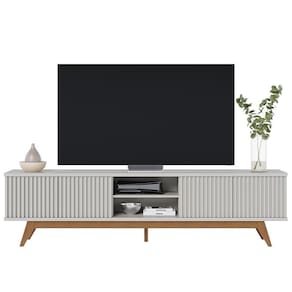 Rack Bancada Fortaleza Off White Matte Para Tv Até 75” - Colibri Off White Matte