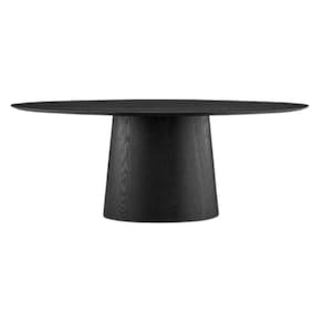 Mesa De Jantar Cone Oval 198x122 Cm Base Madeira ébano