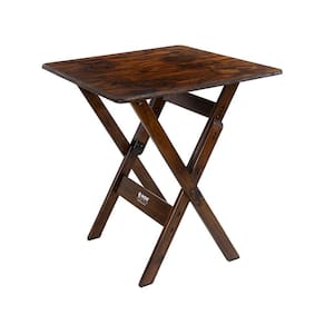 Mesa Dobrável 70x70cm Em Madeira Maciça - Imbuia - Marrom
