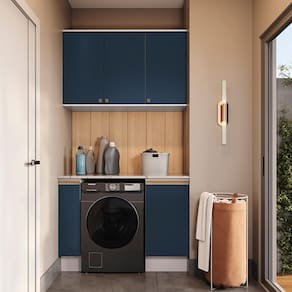 Lavanderia Modulada Kappesberg Celeste 3 Peças Branco/azul 120cm