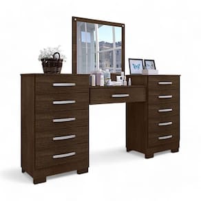 Conjunto Para Quarto De Cômodas E Penteadeira Pétala Malbec