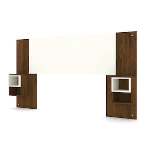 Cabeceira Painel Casal Regulável Com Mesas De Apoio Luxo Nature-champanhe - Pallazio