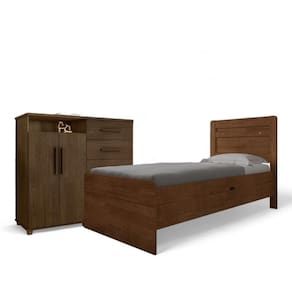 Conjunto De Cama Com Colchão E Cômoda Para Quarto Malbec