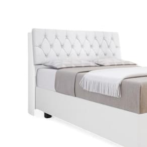Cabeceira Estofada ísis Queen Branca Com Capitonê Branco