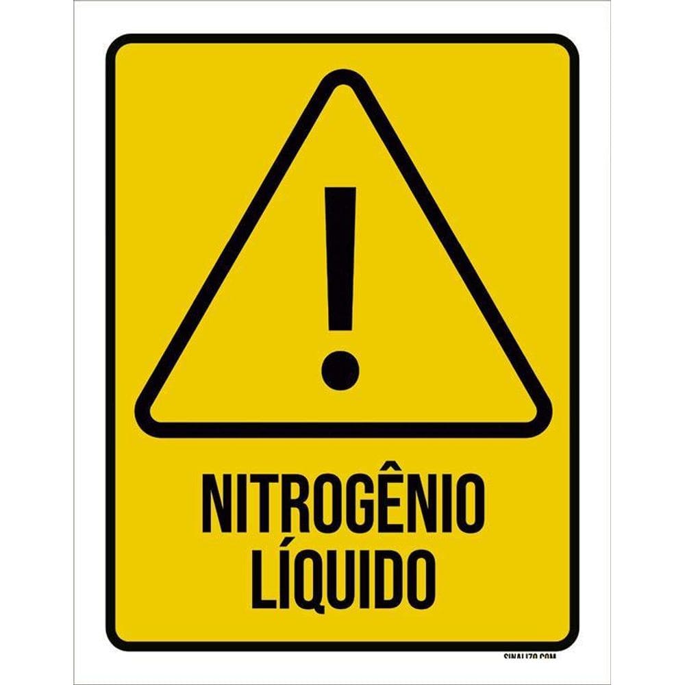 Kit 3 Placas Atenção Nitrogênio Líquido