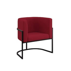 Poltrona Cadeira Decorativa Lua Base De Ferro Black Marsala
