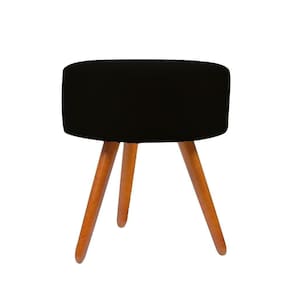 Puff Para Redondo Pés Palito Suede Balaqui Decor Marsala