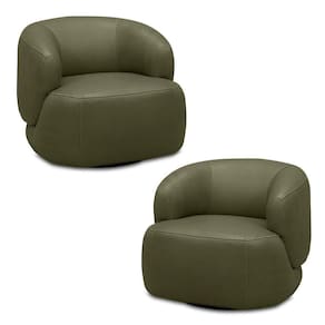 Kit 2 Poltronas Decorativas Verona Sala De Estar Base Giratória Em Aço Couro Fendi G88 - Gran Belo